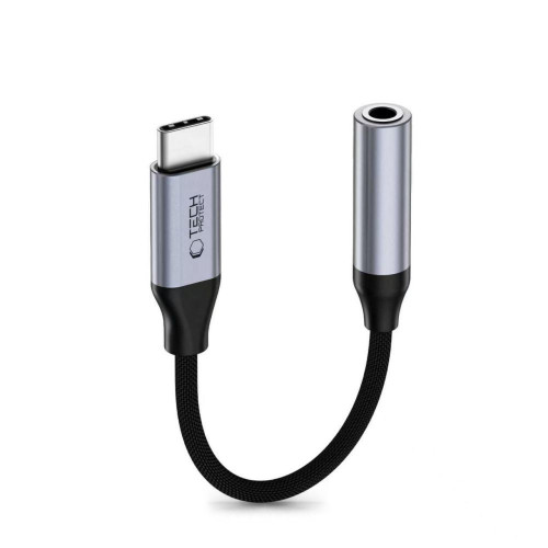 Adapter Tech-Protect Ultraboost Adapter USB-C / Mini Jack 3.5mm DAC Iron Grey