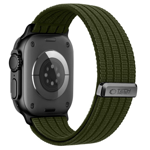 Pasek Tech-Protect Nylon Sport Apple Watch 8 / 9 / 10 / 11 / SE / Ultra 44/45/46/49mm Military Green