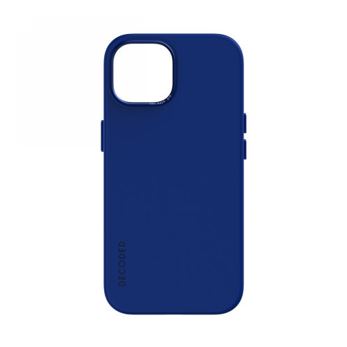 Decoded - silicone protective case for iPhone 15 Plus compatible with MagSafe (galactic blue)