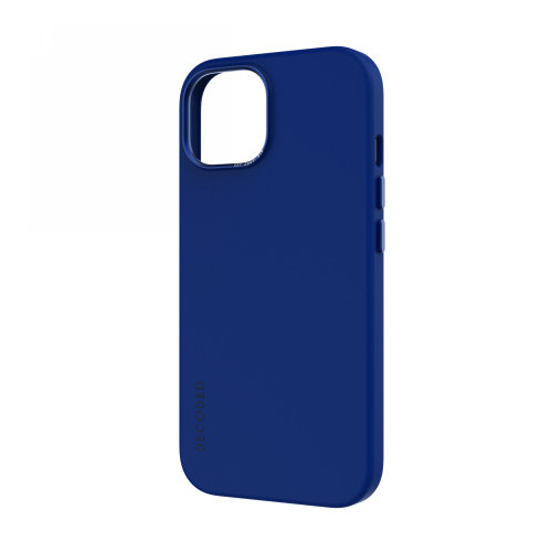 Decoded - silicone protective case for iPhone 15 Plus compatible with MagSafe (galactic blue)