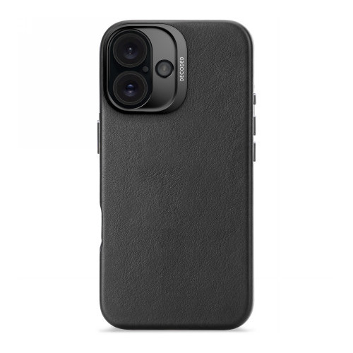 Decoded Leather Backcover - leather protective case for iPhone 16 compatible with MagSafe (black)