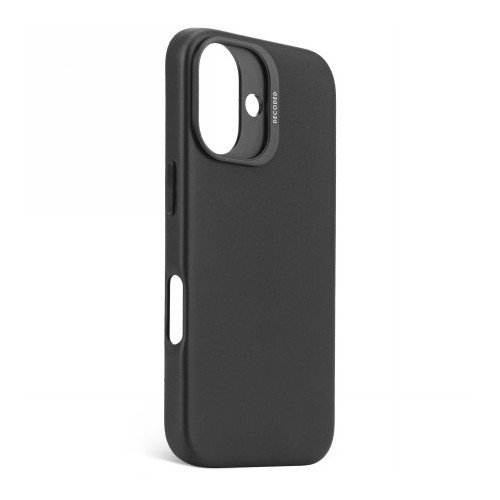 Decoded Leather Backcover - leather protective case for iPhone 16 compatible with MagSafe (black)
