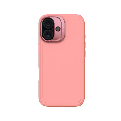 Decoded AntiMicrobial Silicone Stacks Backcover - silicone protective case for iPhone 16 compatible with MagSafe (bubble gum)