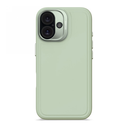 Decoded AntiMicrobial Silicone Stacks Backcover - silicone protective case for iPhone 16 compatible with MagSafe (mist green)