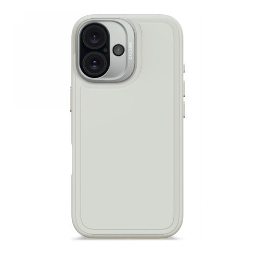 Decoded AntiMicrobial Silicone Stacks Backcover - protective silicone case for iPhone 16 compatible with MagSafe (stone gray)