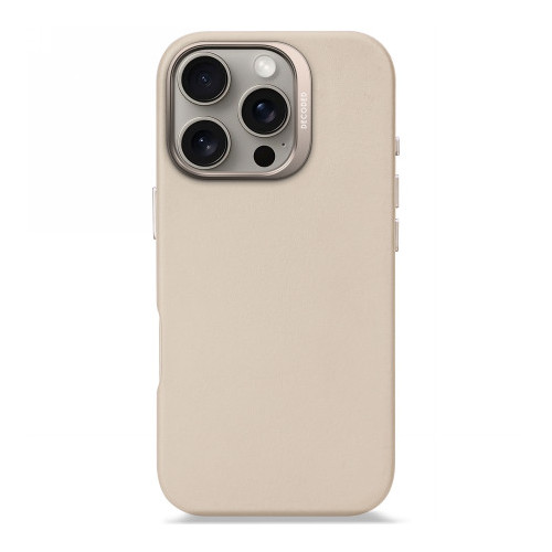 Decoded Leather Backcover - leather protective case for iPhone 16 Pro compatible with MagSafe (clay)