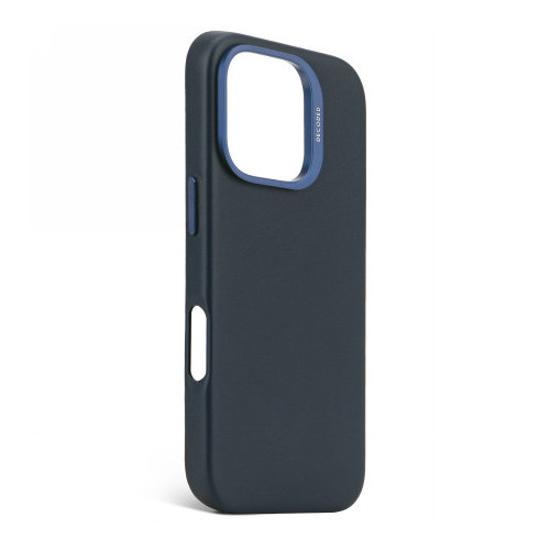 Decoded Leather Backcover - leather protective case for iPhone 16 Pro compatible with MagSafe (navy)