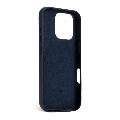 Decoded Leather Backcover - leather protective case for iPhone 16 Pro compatible with MagSafe (navy)