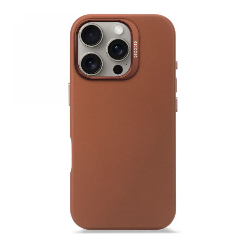 Decoded Leather Backcover - leather protective case for iPhone 16 Pro compatible with MagSafe (tan)