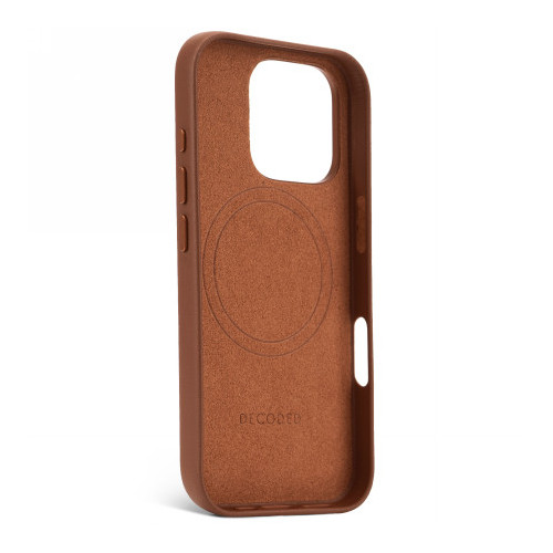 Decoded Leather Backcover - leather protective case for iPhone 16 Pro compatible with MagSafe (tan)