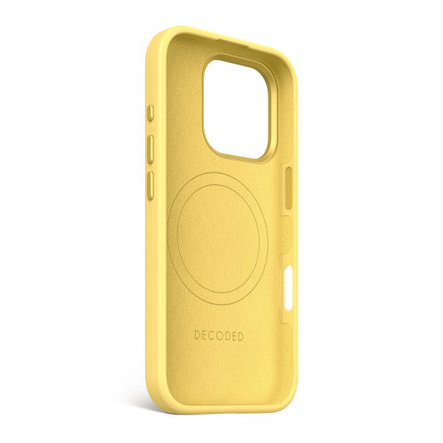 Decoded AntiMicrobial Silicone Backcover - silicone protective case for iPhone 16 Pro compatible with MagSafe (popcorn)