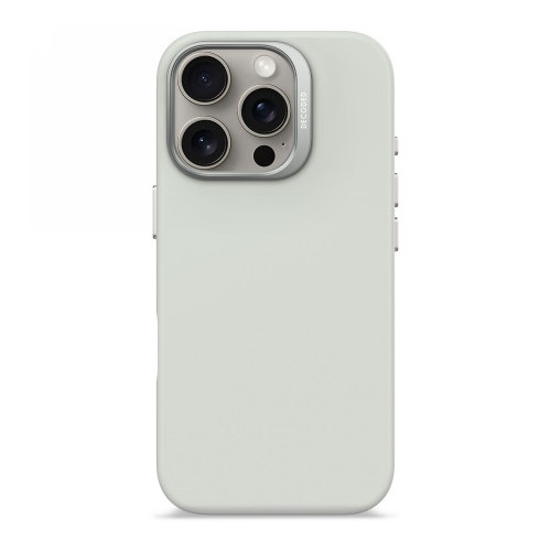 Decoded AntiMicrobial Silicone Backcover - silicone protective case for iPhone 16 Pro compatible with MagSafe (stone gray)