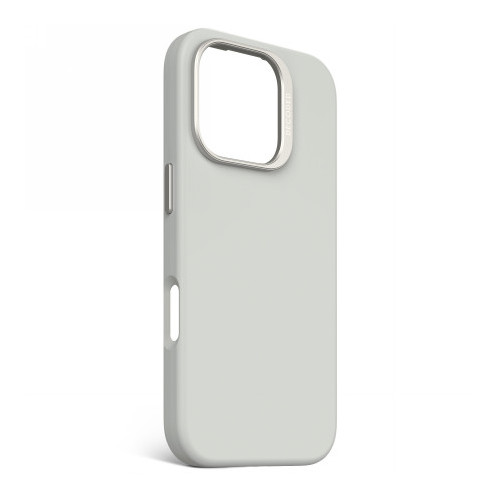 Decoded AntiMicrobial Silicone Backcover - silicone protective case for iPhone 16 Pro compatible with MagSafe (stone gray)