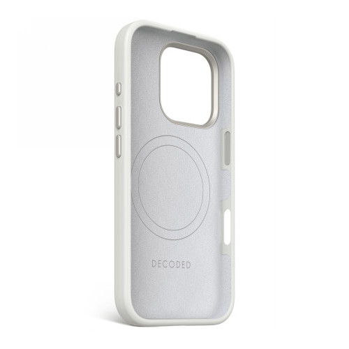 Decoded AntiMicrobial Silicone Backcover - silicone protective case for iPhone 16 Pro compatible with MagSafe (stone gray)