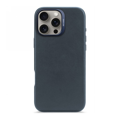 Decoded Leather Backcover - skórzana obudowa ochronna do iPhone 16 Pro Max kompatybilna z MagSafe (navy)