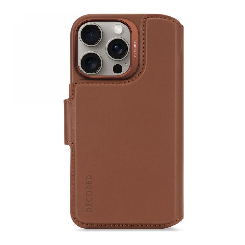 Decoded Leather Detachable Wallet - skórzana obudowa ochronna do iPhone 16 Pro kompatybilna z MagSafe (tan)