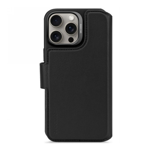 Decoded Leather Detachable Wallet - skórzana obudowa ochronna do iPhone 16 Pro Max kompatybilna z MagSafe (black)