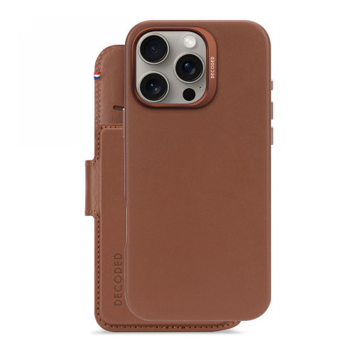 Decoded Leather Detachable Wallet - skórzana obudowa ochronna do iPhone 16 Pro Max kompatybilna z MagSafe (tan)