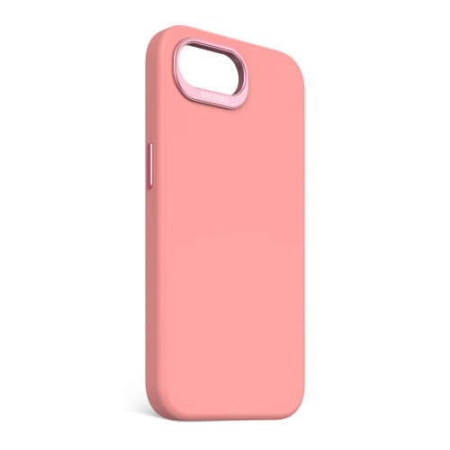 Decoded Silicone Backcover - silicone protective case for iPhone 16e / 17e compatible with MagSafe (bubble gum)