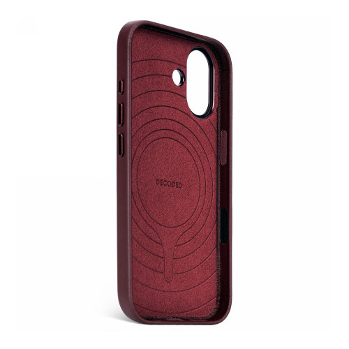 Decoded Leather Backcover - skórzana obudowa ochronna do iPhone 17 kompatybilna z MagSafe (dark ruby)