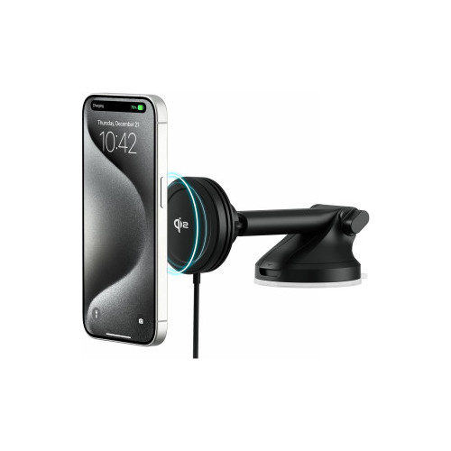 iOttie Velox Mini Qi2 Wireless Dash & Windshield Mount - car mount for phone on dashboard and windshield with 15W wireless charging