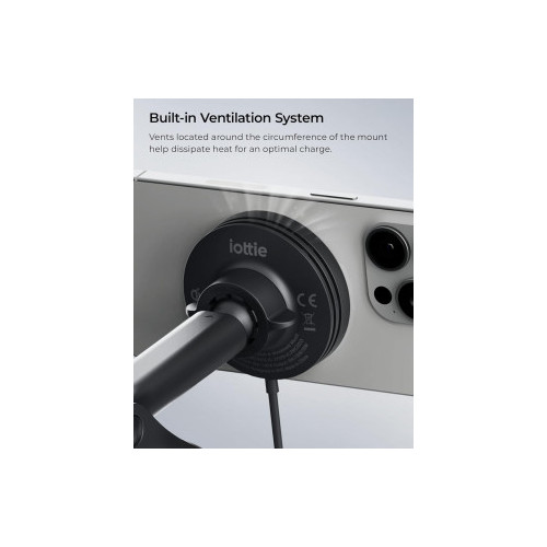 iOttie Velox Mini Qi2 Wireless Dash & Windshield Mount - car mount for phone on dashboard and windshield with 15W wireless charging