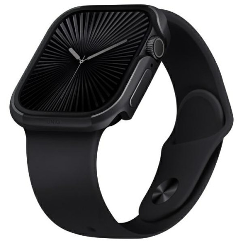 UNIQ Valencia tok anodizált alumíniumból Apple Watch 46 mm-hez, fekete