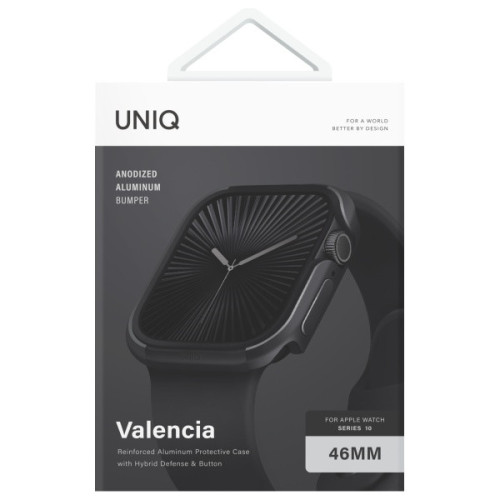 UNIQ Valencia tok Apple Watch 46 mm-hez, nézet a kijelző és a perem felől