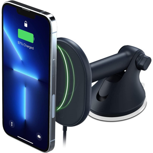 iOttie Velox Magnetic Wireless Charger Dash & Windshield Mount – suport magnetic pentru încărcător wireless pentru telefon, montat pe tabloul de bord și pe parbriz, cu încărcare inductivă de 7.5W