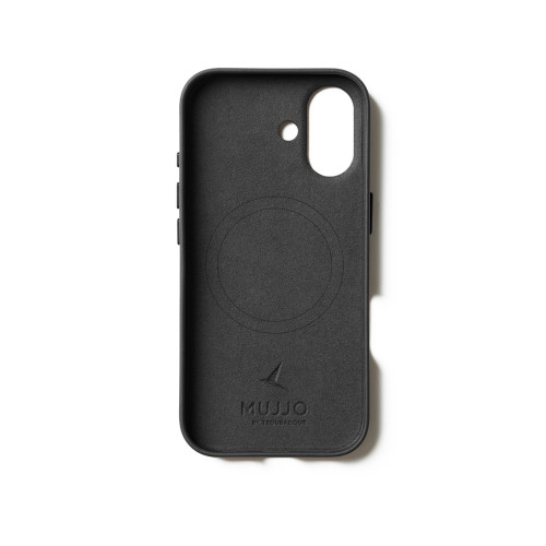 Zbliżenie na etui Mujjo, ukazujące wysoką jakość materiału hybrydowego.