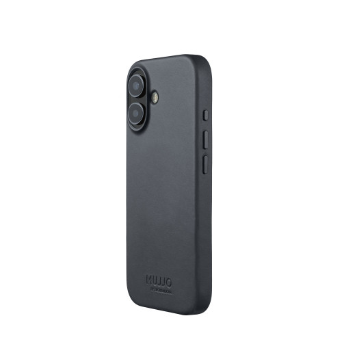 Etui Mujjo Leather Case w kolorze basalt, idealnie dopasowane do Apple iPhone 17.