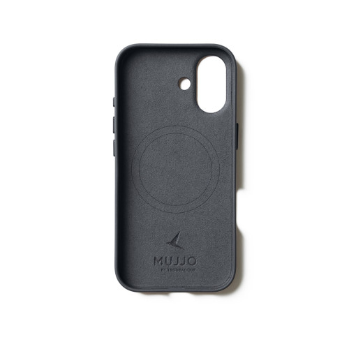 Zbliżenie na hybrydowy materiał etui Mujjo, podkreślające jego elegancki design.
