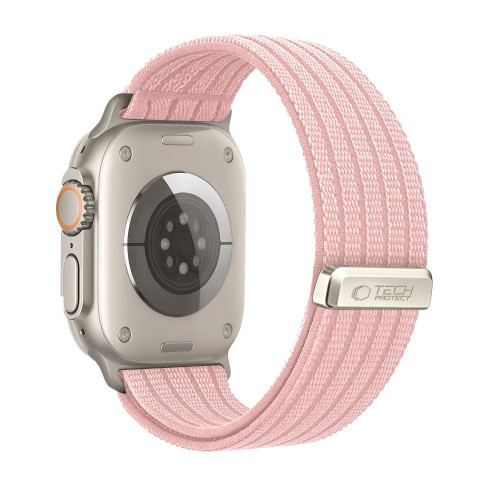 Tech-protect Nylon Sport Apple Watch 8 / 9 / 10 / 11 / Se / Ultra (44 / 45 / 46 / 49 Mm) Light Pink