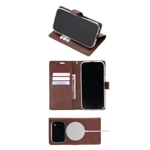 Mercury BlueMoon Diary MagSafe Case for iPhone 17 Pro / 18 Pro brown
