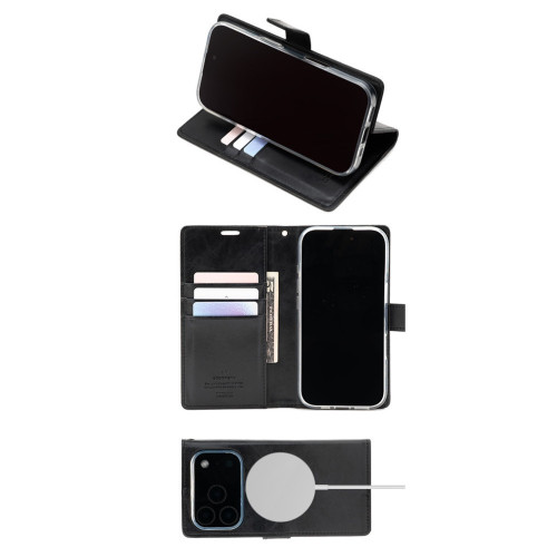 Etui Mercury BlueMoon Diary MagSafe do   iPhone 17 Pro / 18 Pro czarny