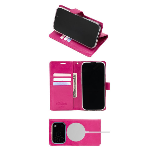Etui Mercury BlueMoon Diary MagSafe do   iPhone 17 Pro / 18 Pro hotpink