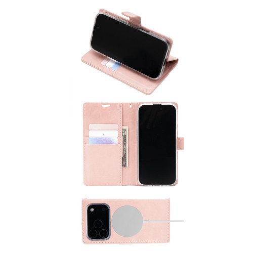 Etui Mercury BlueMoon Diary MagSafe do iPhone 17 Pro / 18 Pro rose gold