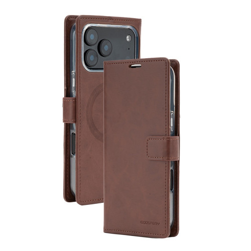 Etui Mercury BlueMoon Diary MagSafe do   iPhone 17 Pro Max / 18 Pro Max brązowy
