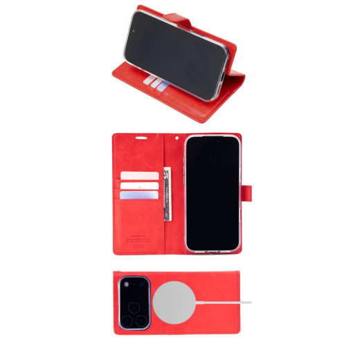 Etui Mercury BlueMoon Diary MagSafe do   iPhone 17 Pro Max / 18 Pro Max czerwony