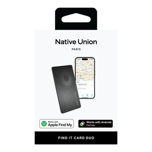 Native Union Findit Card V2 - wallet locator card compatible with Apple Find My and Google Find Hub (black)