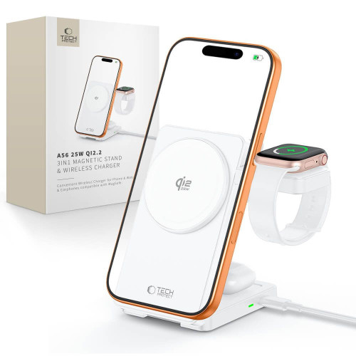 Tech-protect A56 3in1 Magnetic Magsafe Wireless Charger 25w Qi2.2 White