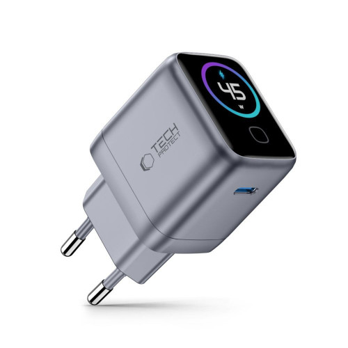 Tech-protect Powervision Nc45w-gan 1-port Network Charger Pd 45w Dark Grey
