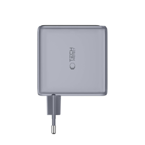 Tech-protect Powervision Nc140w-gan 4-port Network Charger Pd 140w / Qc3.0 Dark Grey