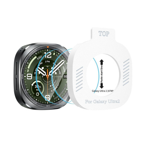 Edzett Üveg Tech-protect Easy Set+ 2-csomag Samsung Galaxy Watch Ultra 2 2026 (47 Mm) Átlátszó