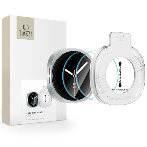 Tempered Glass Tech-protect Easy Set+ 2-pack Samsung Galaxy Watch 8 / 9 (44 Mm) Clear