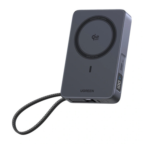 Magnetic power bank UGREEN PB773 10,000 mAh 30W in gray