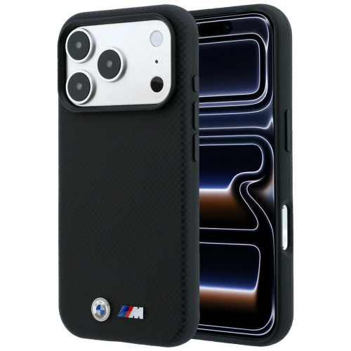 Etui BMW M Quadrille Kevlar Metal Logo MagSafe do iPhone 18 Pro Max / 17 Pro Max czarny