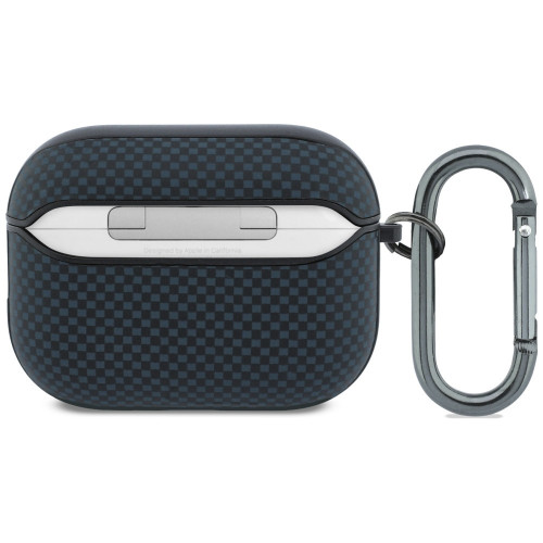 BMW M Quilted Kevlar Metal Logo Case for AirPods Pro 3 navy blue