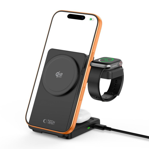 Tech-protect A56 3in1 Magnetic Magsafe Wireless Charger 25w Qi2.2 Black