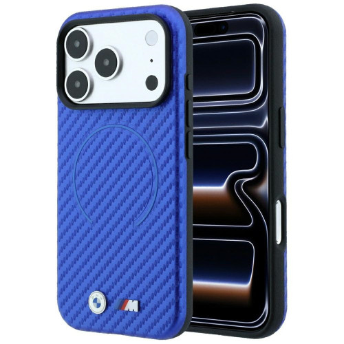 Etui BMW M Carbon Printed Ring MagSafe für iPhone 18 Pro Max / 17 Pro Max blau